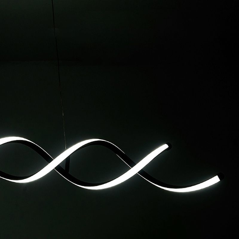 La luce moderna di Isola LED Minimalist Frestato in alluminio Luce a sospensione lineare con ombra silicone