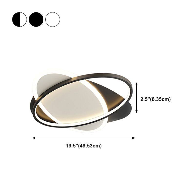 Lámparas de techo empotradas con forma ovalada de metal, estilo moderno, 2 luces