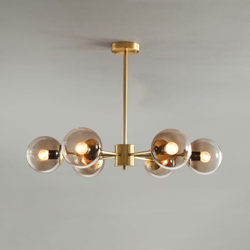 Metal Ceiling Hanging Lights Modernist Chandelier Light Fixture with Glass Shade