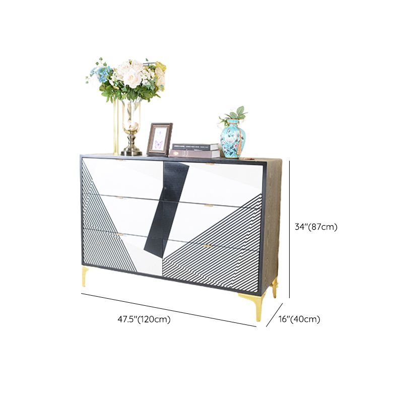 15.6-inch W Solid Wood Storage Chest Classic Glam Dresser with 3/5/6 Drawers