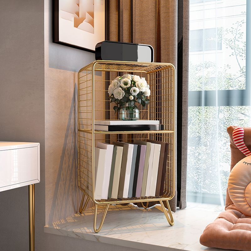 Glam Metal Bookshelf Standard Shelf Bookcase for Home Office 11.8" W