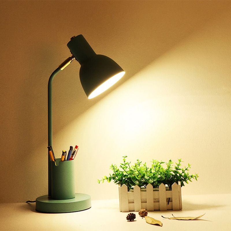Bell Shade Metall Lesen Lampe Macaron Style 1 Kopftischleuchte mit Stiftbehälter