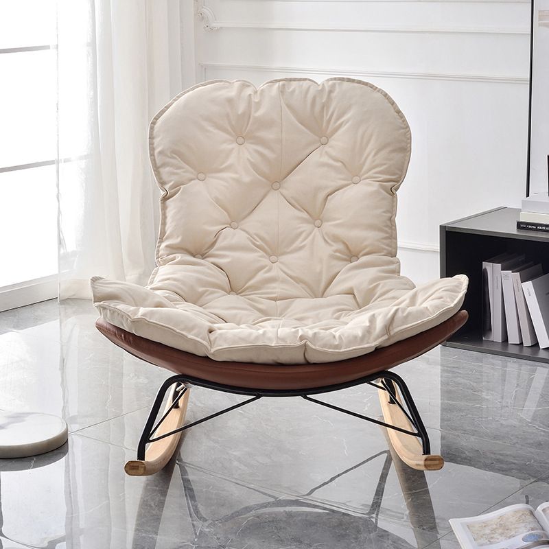 Suede Rocking Chair Contemporary Rocker Chair with Removable Cushions