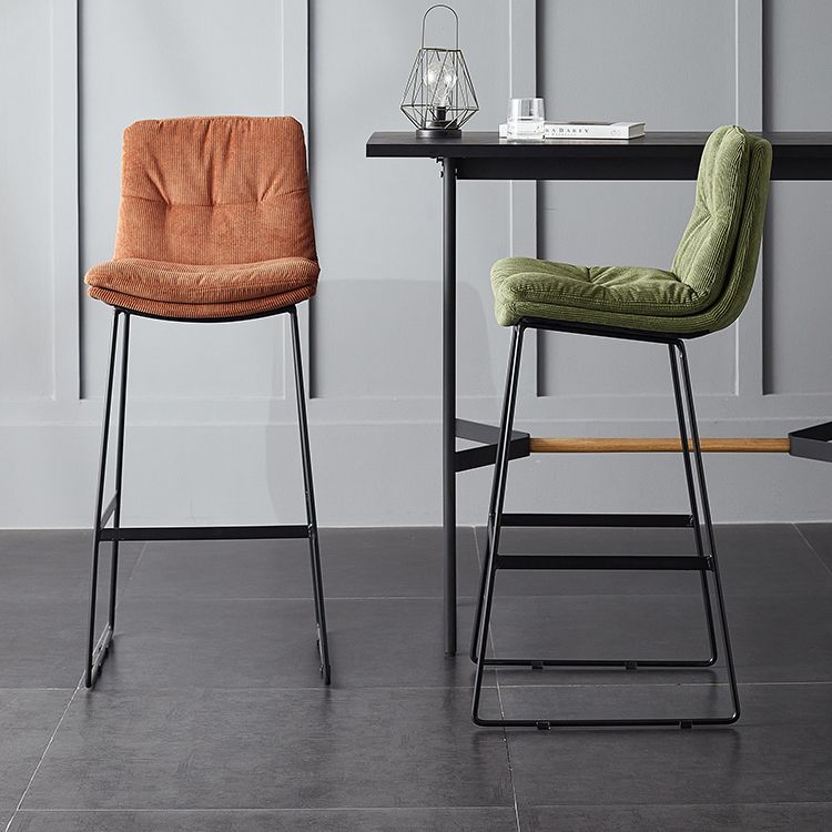 Coffee Shop Low Back Scandinavian Stool Matte Finish Upholstered Bar Stools