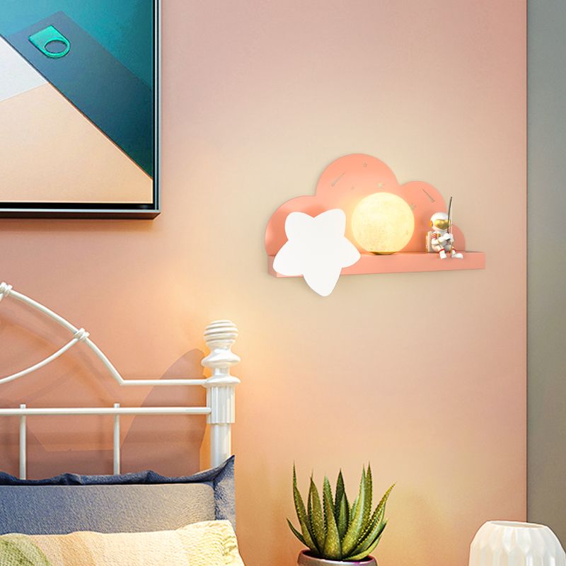 Modern Style Spherical Shape Wall Sconce Metal 1 Light Wall Lighting for Bedroom