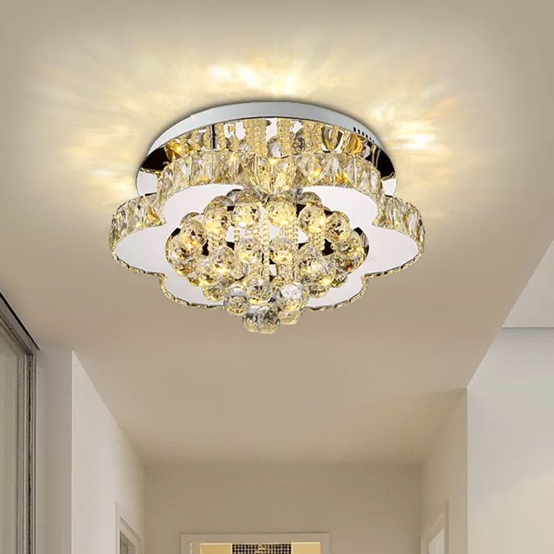 Geometrische semi-inbouwverlichting Minimalistische kristallen gang LED-inbouwarmatuur in roestvrij staal