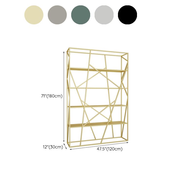 Metal Etagere Bookshelf Scandinavian Open Back Bookcase with Shelves