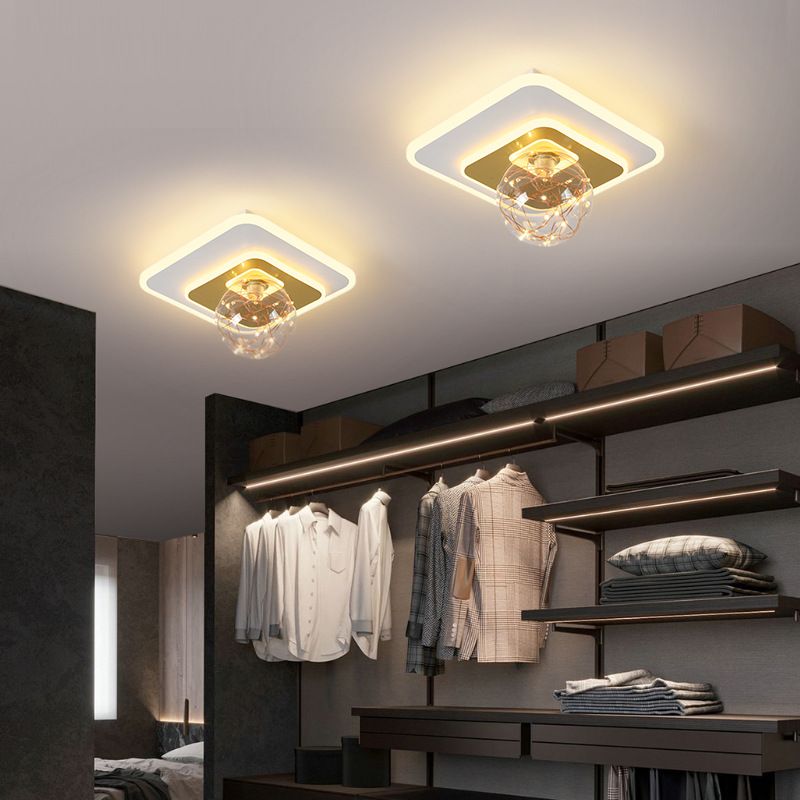Luz de techo de semi descarga de oro global de oro de estilo moderno de metal LED Semi Flush Light