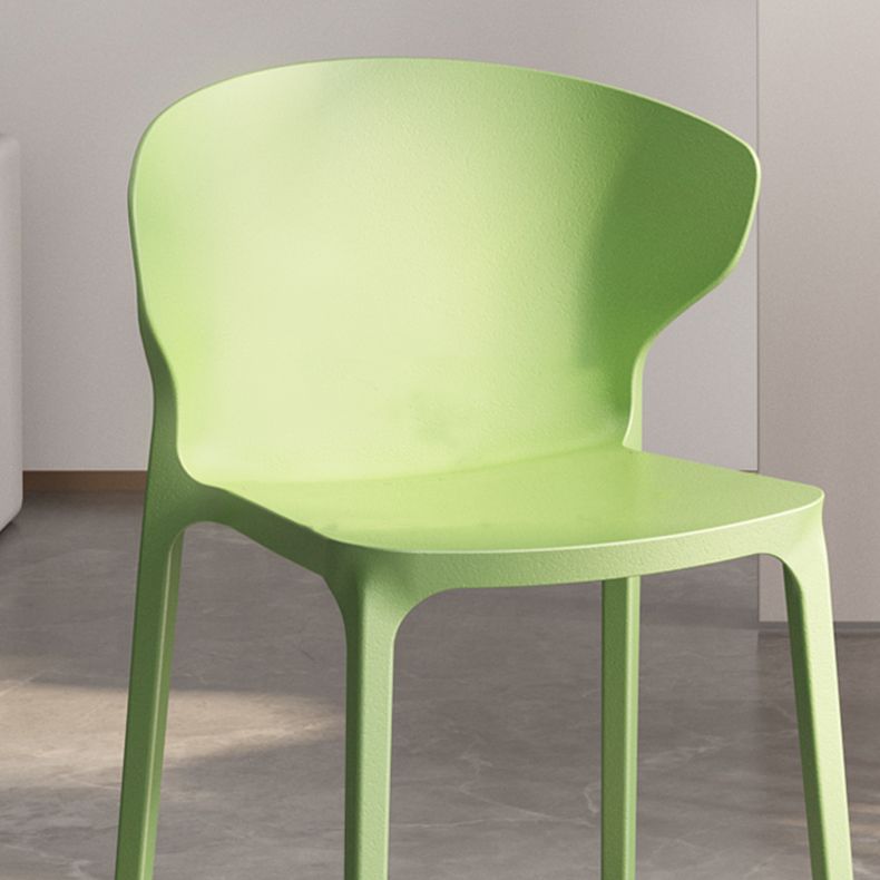 Silla lateral de plástico moderna para interiores y exteriores, silla con respaldo