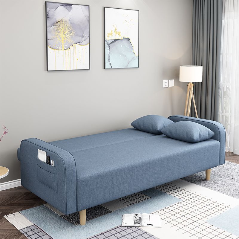 29.5"H Contemporary Solid Color Square Arm Convertible Sleeper Sofa for Apartment