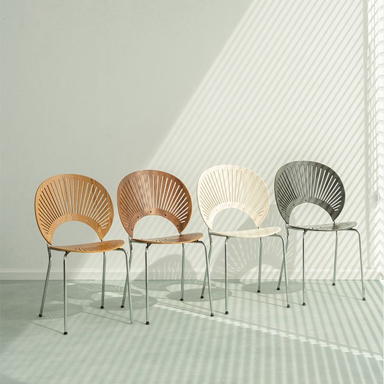 Chaise de salle à manger de style contemporain Chaises de cuisine sans accoudoirs avec pieds en métal