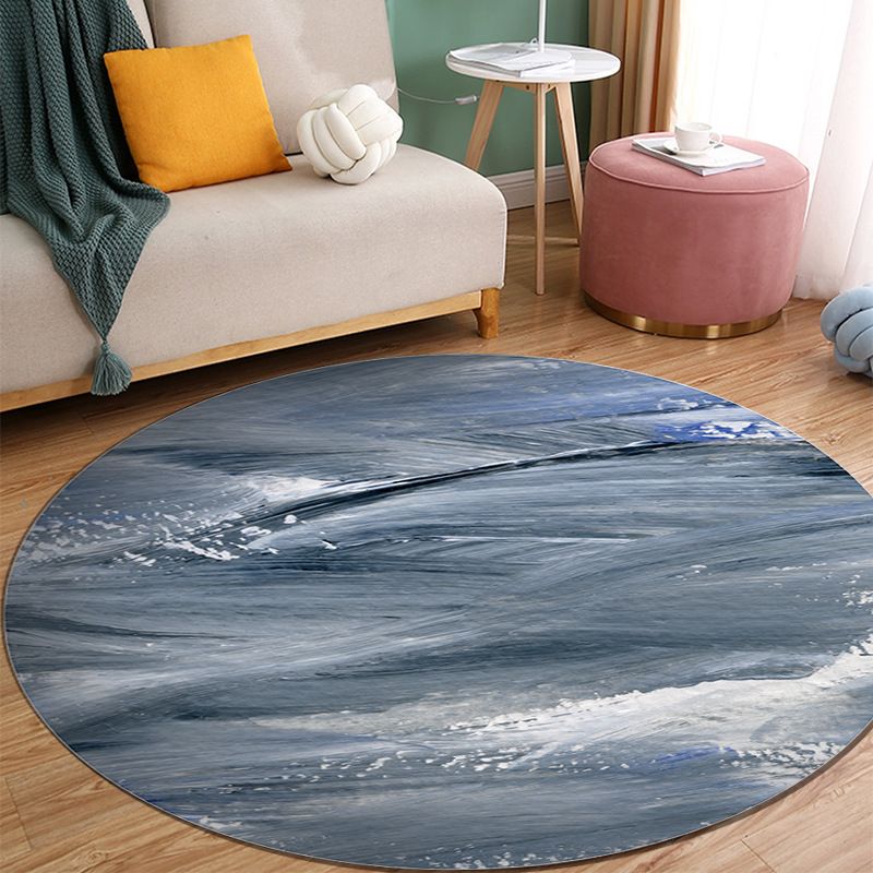 Orange Modern Rug Polyester Abstract Print Rug Washable Rug for Living Room