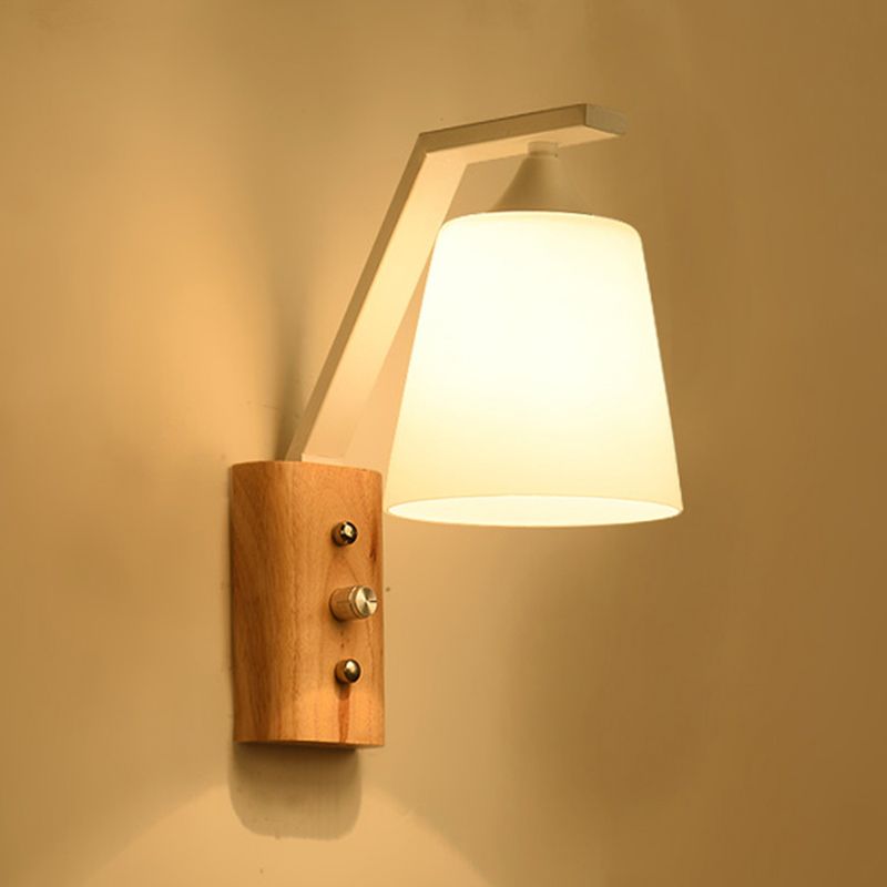 Minimalist Cone Shaped Wall Sconce Lighting Wood Living Room Wall Lighting Fixture