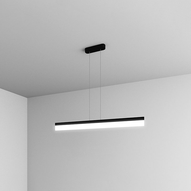 Linear Metal LED Island Light Fixture Modern Ceiling Pendant Light for Office