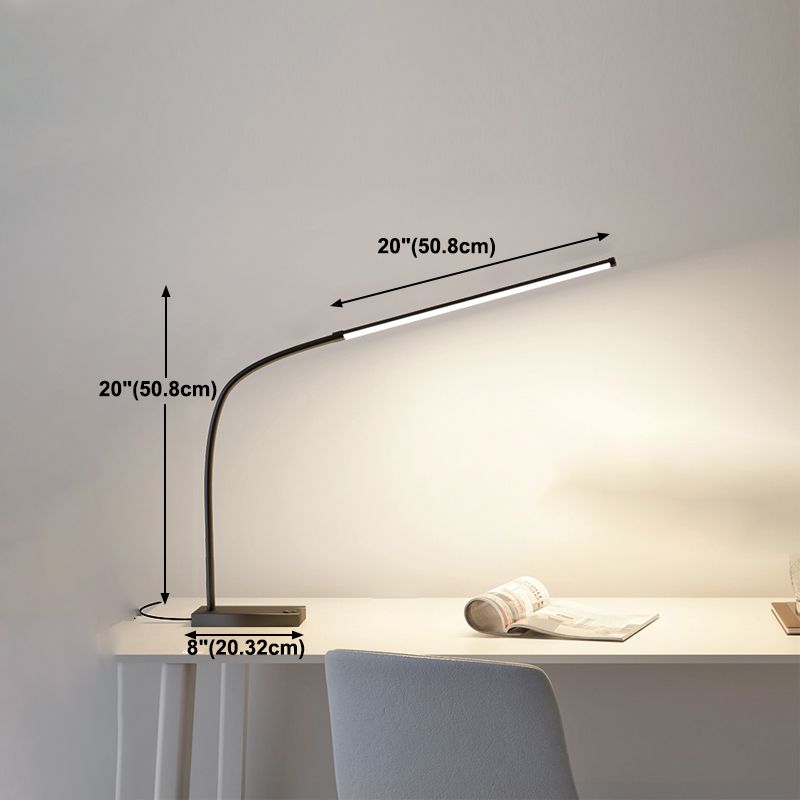 1 Leichte lineare Tischbeleuchtung moderner Metalltischlicht für Schlafzimmer