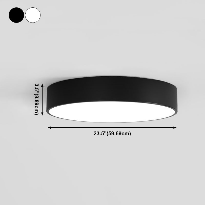 Plafonnier rond encastré, éclairage de plafond en métal à LED de style minimaliste