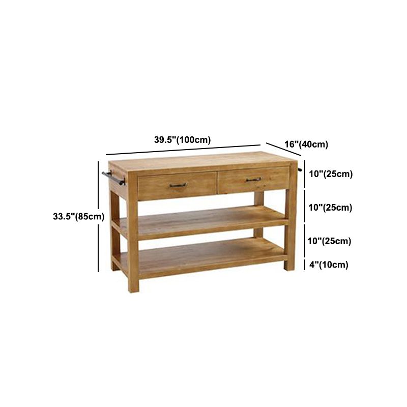 Modern Stationary Kitchen Island table Wood Kitchen Island table with Towel Rack