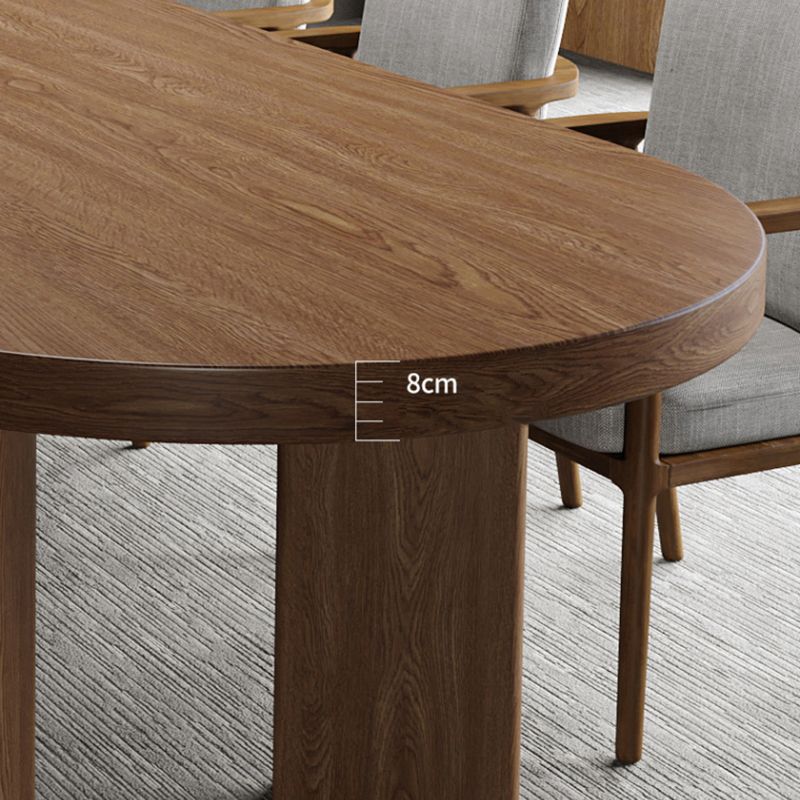 Modern Solid Wood Table for Restaurant Oval Table with 4 Legs