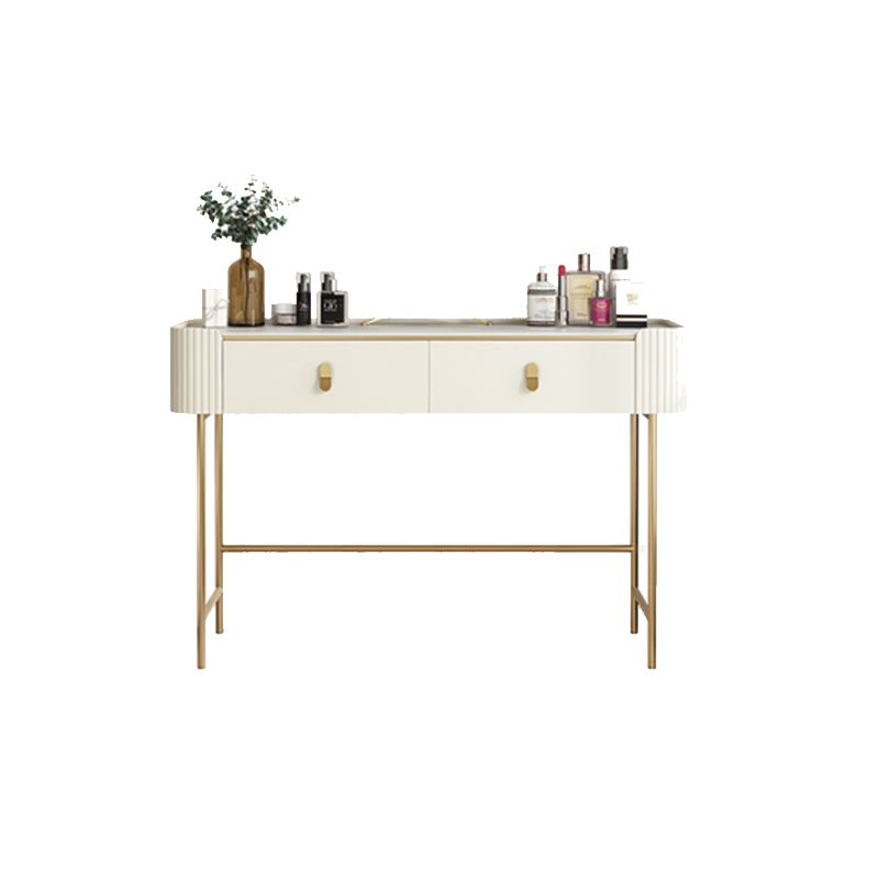 Glame Makeup Counter with Slate Top, Beige Vanity Dressing Table