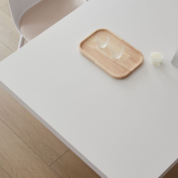 Modern White Dinner Room Kitchen Table Acrylic Double Pedestal Fixed Table