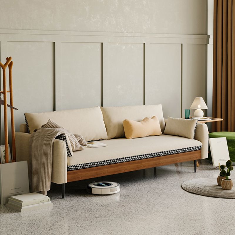 29.53" Scandinavian Linen Square Arm Loose Back Sofa for Apartment