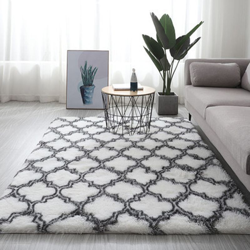 Tapis imprimé couleur contrastée noir et blanc, en Polyester, décontracté, lavable, pour la décoration de la maison