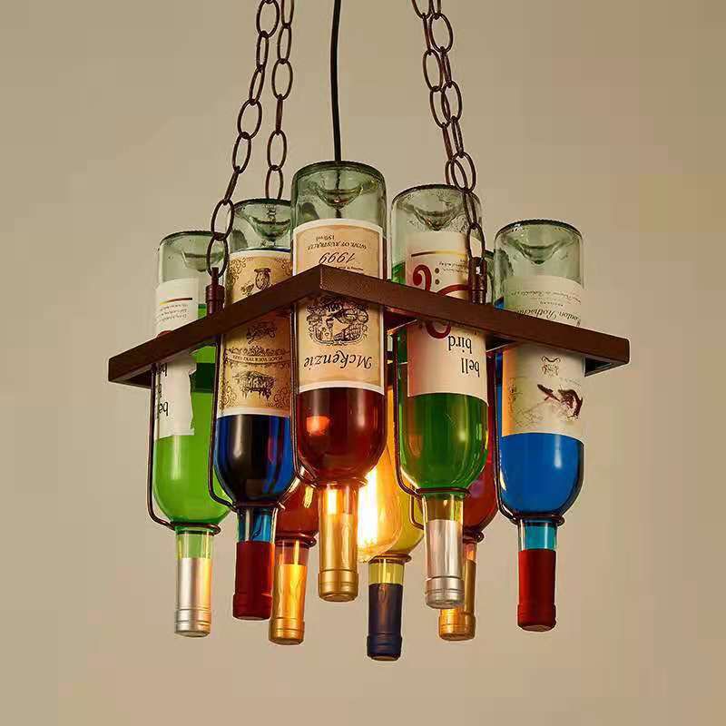 Household Glass Hanging Island Light Industrial Hanging Lighting Fixture for Dining Room