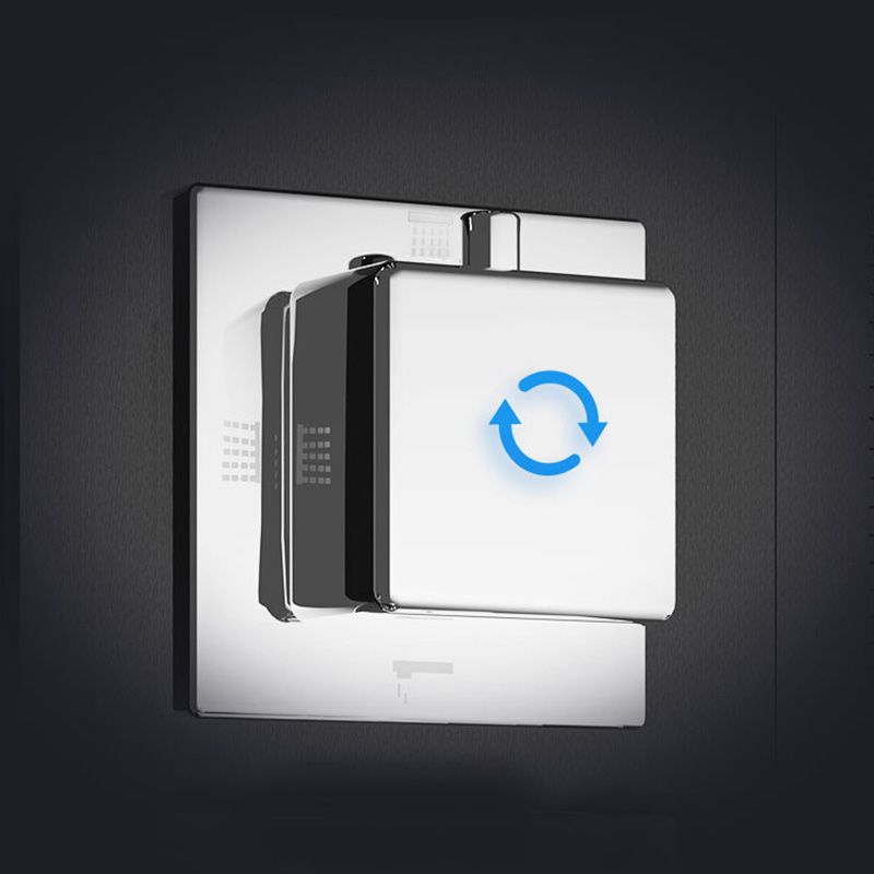 Contemporary Shower System Slide Bar Dual Shower Head Thermostatic Wall Mounted Shower Set