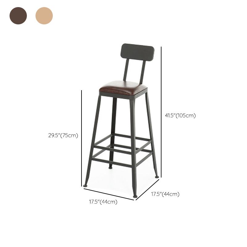 Contemporary Style Metal Bar-stool PU Leather Counter Bar Stool for Kitchen