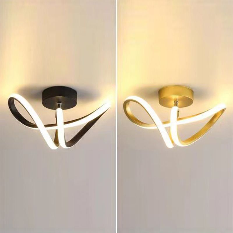 Geometric Semi Flush Light Modern Metal Semi Flush Mount Light Fixture