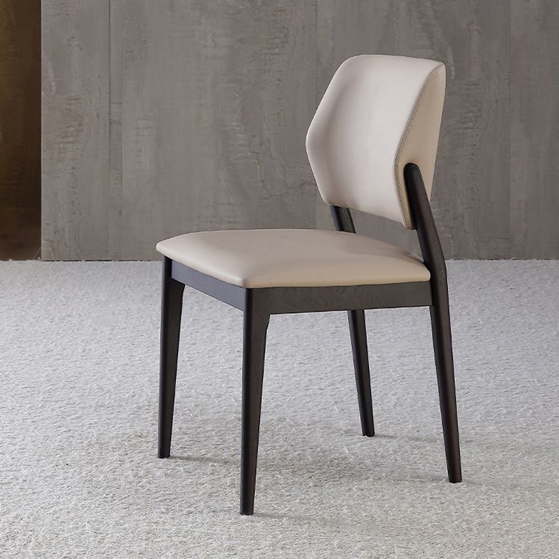 Industrial Solid Wood Side Chair Upholstered Armless Dining Chairs