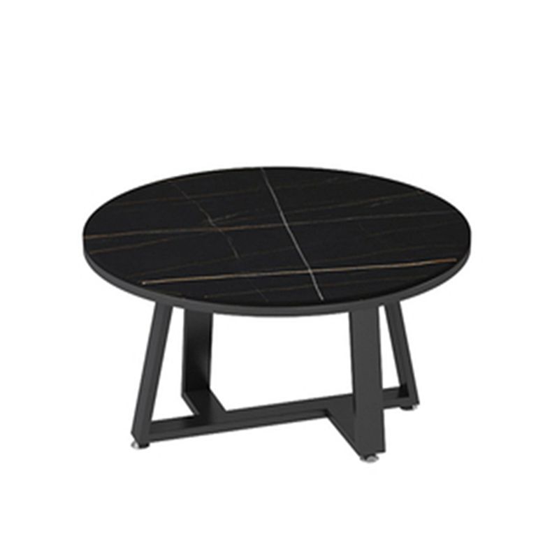 Single Coffee Table Slate Round Coffee Table for Living Room