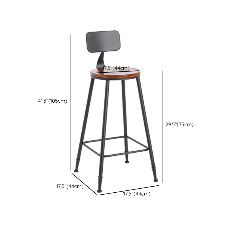 Contemporary Style Counter-height Stool Living Room Bar Stool with Metal Legs