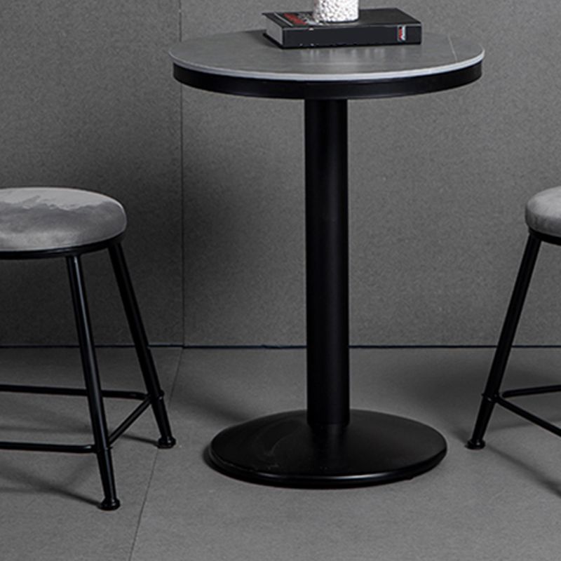 1/2/3 Pieces Industrial Gray Stone Top Bar Table Set Counter Table with Stools