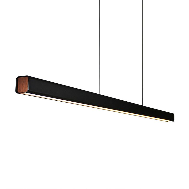 Nordic Pendant Light Modern Simple LED Long Strip Long Chandelier Lampe pour salle à manger