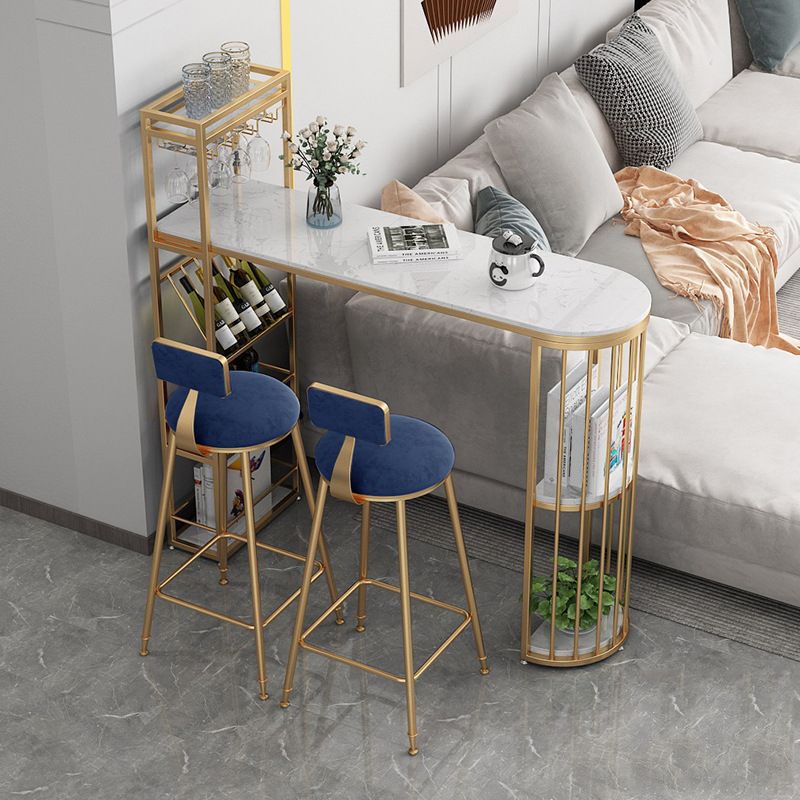 Bar Height Pub Table Specialty Glam Double Pedestal Bar Table for Bar