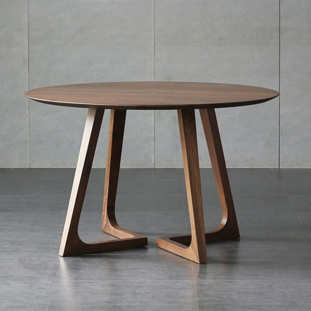 Modern Pine Wood Table for Restaurant Dining Table with Double Wood Pedestal