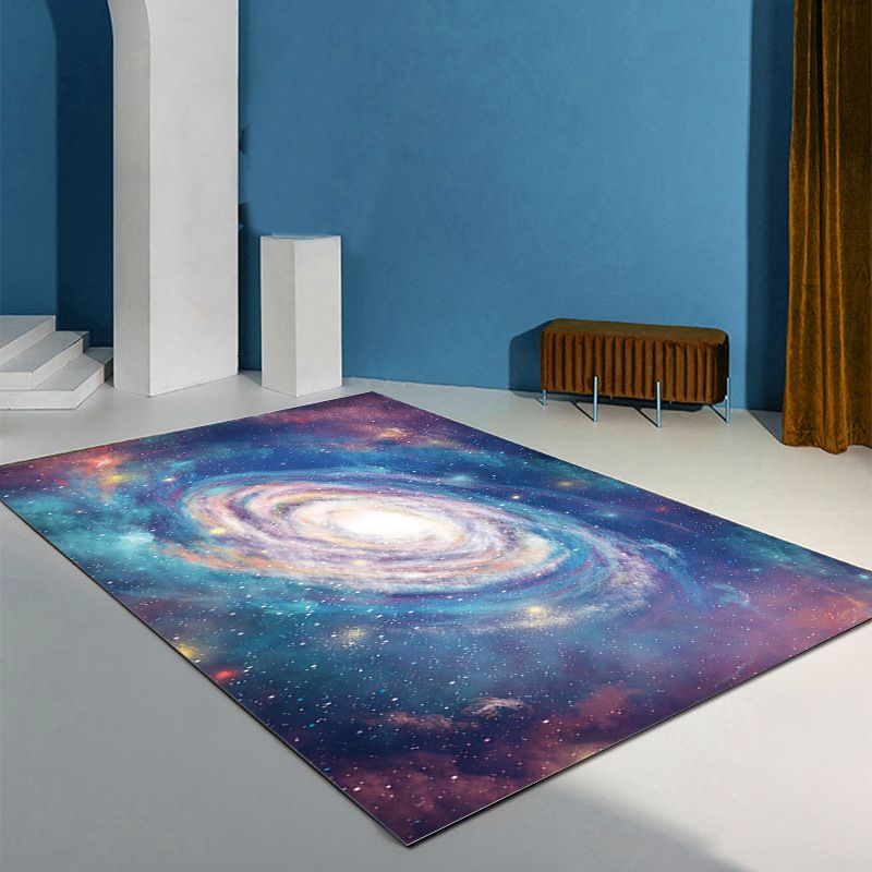 Purple Modern Carpet Starry Sky Polyester Area Carpet Washable Carpet for Home Decor