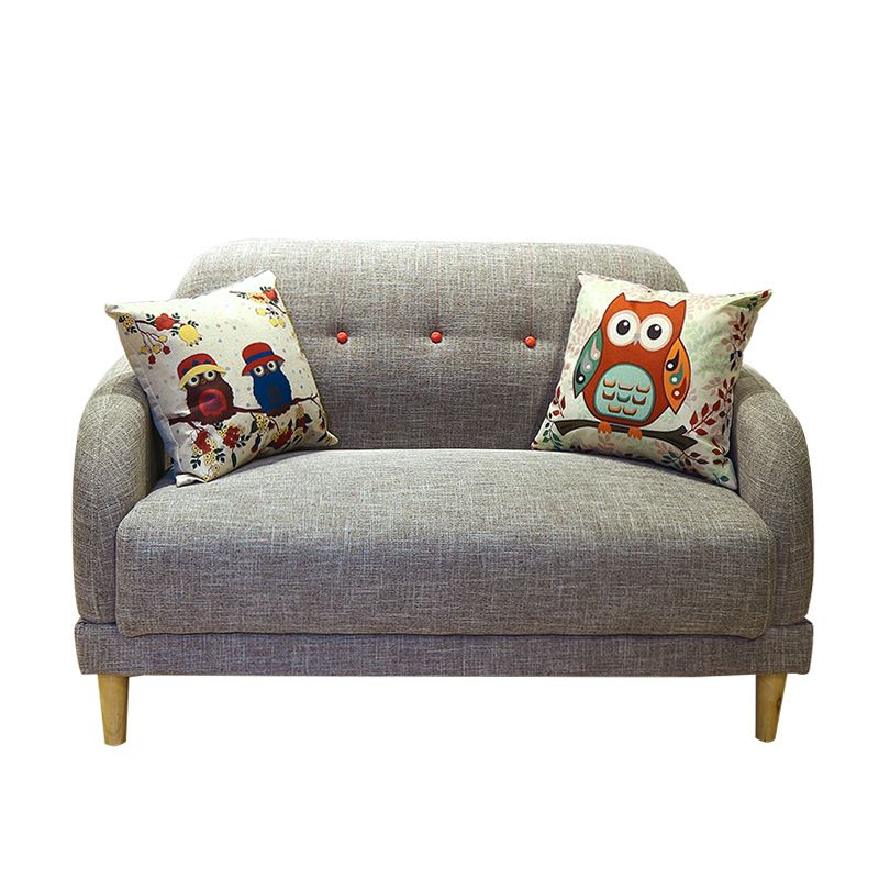 Linen Contemporary Standard Square Arm Sofa 3-seater Sofa for Living Room