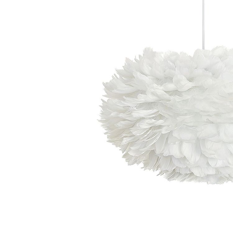 Modern Circular Chandelier Lights Feather Chandelier Light Fixture in White