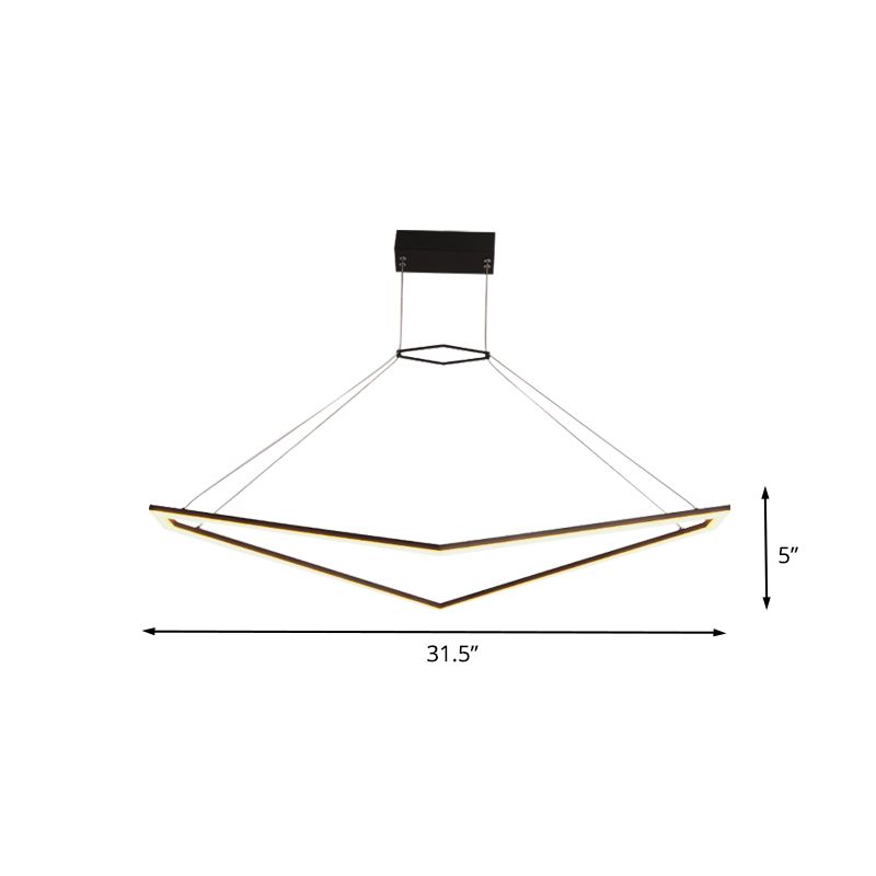 Lustre géométrique en acrylique Light LEDSIME SIMPLE LED PLAC LAMPE DU LAMPE DE LED en noir, blanc / chaud