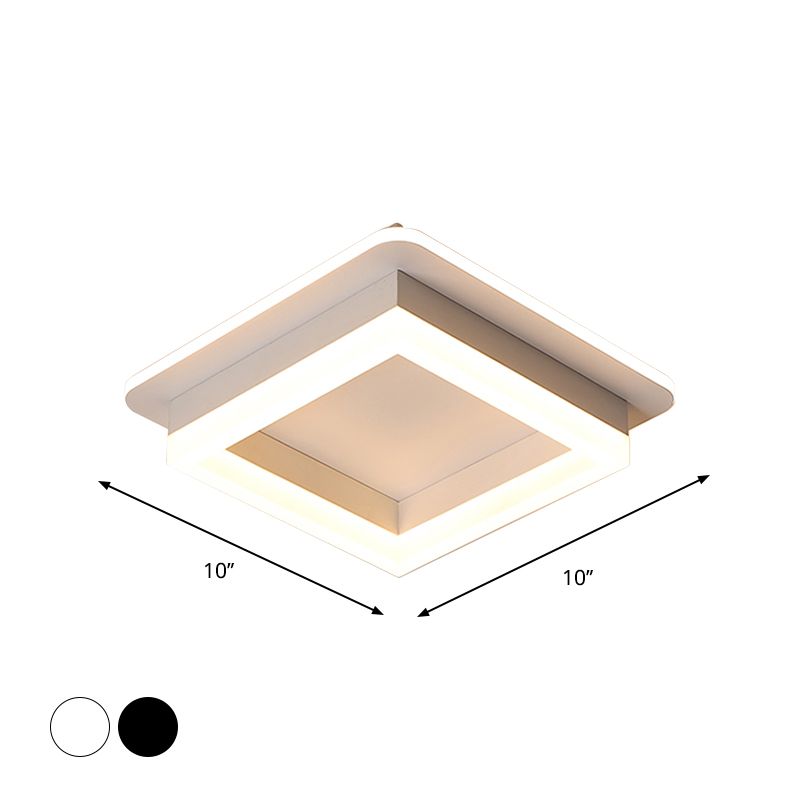 Ronde/vierkante inbouwplafondlamp Minimalistisch acryl Zwart/wit LED-inbouwverlichting in warm/wit licht voor slaapkamer