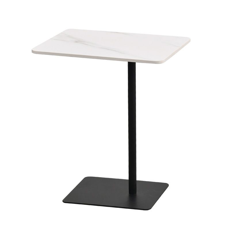 Modern Sintered Stone Top End Table 11" Wide Pedestal End Table