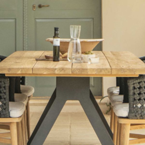 Boho Style 1/3/7 Pieces Dining Set Wood Dining Table Set for Outdoor