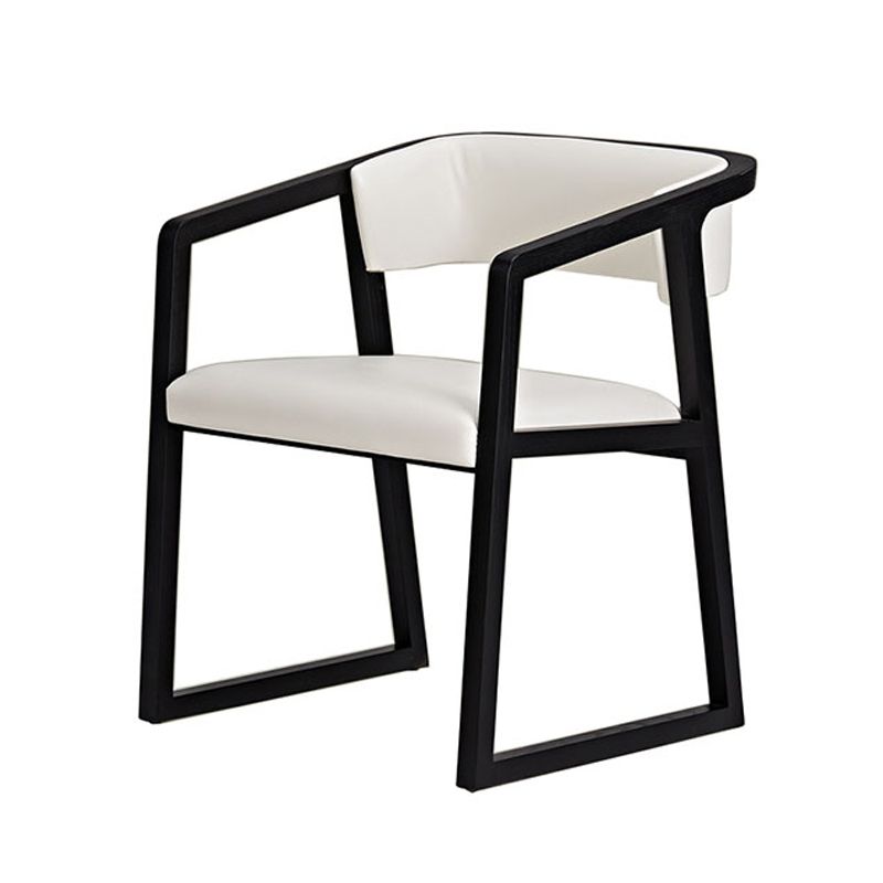 Home Wood Traditional Dining Chair Open Back Dining Side Chair with Arm
