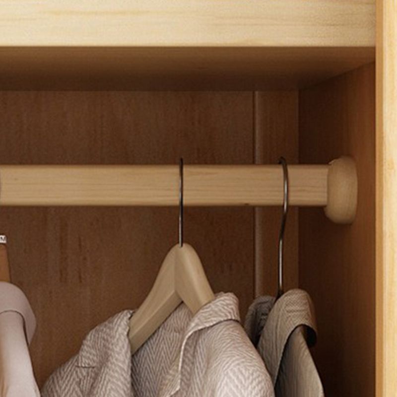 Traditional Solid Wood Wardrobe Freestanding Wardrobe with Self Close Drawers and Doors