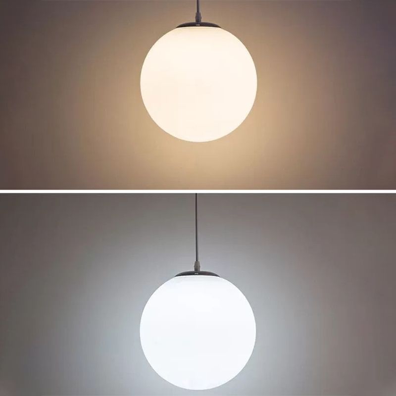1 Light Ball Hanging Light Fixtures Modern Simple White Glass Ceiling Pendant for Clothing Store