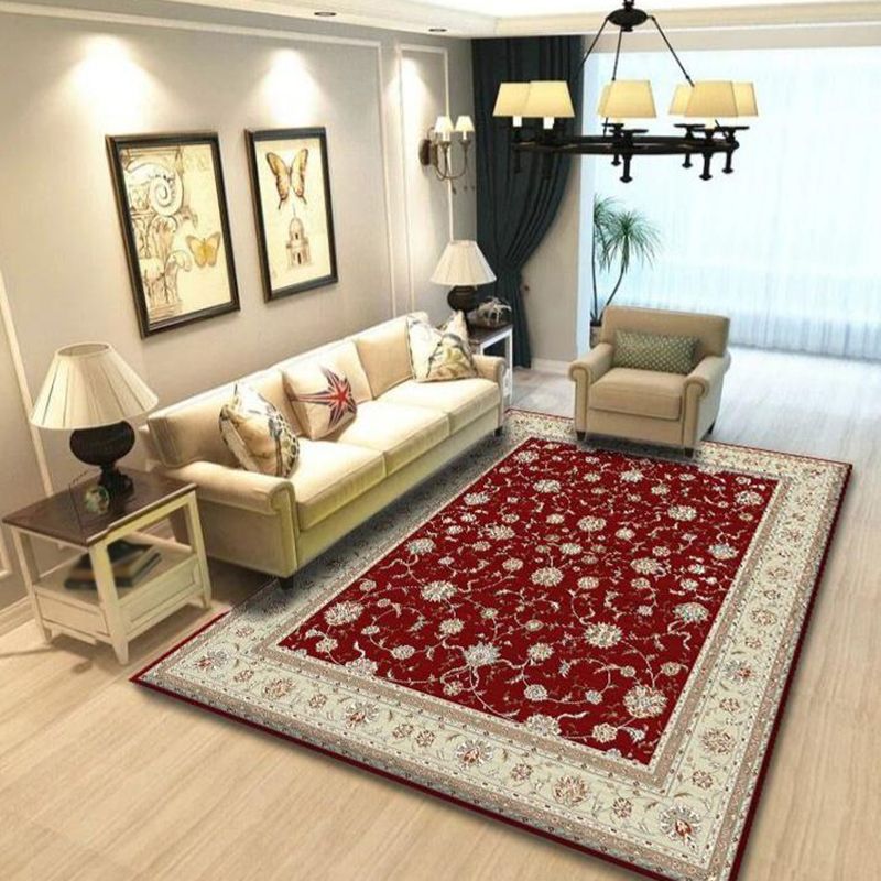 Traditioneller Medaillon-gedruckter Teppich Polyester Innenteppich nicht rutschfest