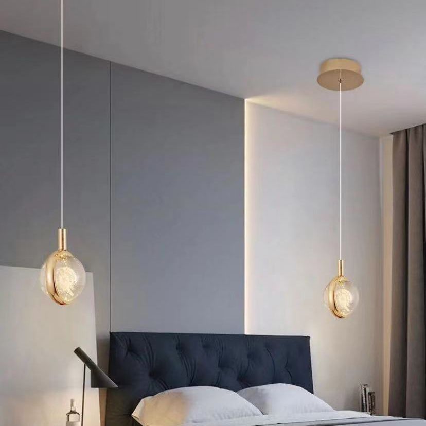 Kristall Löwenzahn Anhänger Leuchtenleuchte Einfachheit Gold LED Deckenlampe für Schlafzimmer