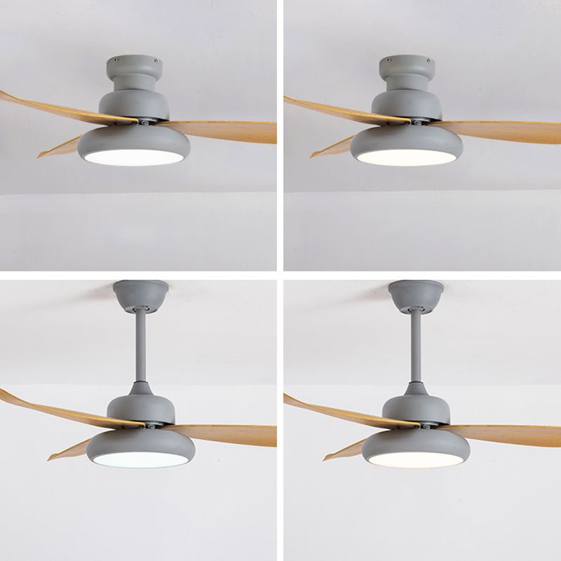 Luz de ventilador redondeo de dormitorio Luz de la sala de estar de metal LED Semi Flush Techo de techo de montaje